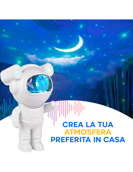 Astronauta Proiettore di Stelle con Bluetooth Timer Telecomando Lampada Stellata