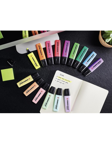 Evidenziatori STABILO BOSS ORIGINAL Set 15 Colori Assortiti 9 Neon + 6 Pastel