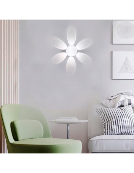 Applique Lampada da Parete Tonda 6 LED 18W Illuminazione Interni Design Moderno