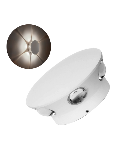 Applique Lampada da Parete Tonda 6 LED 18W Illuminazione Interni Design Moderno