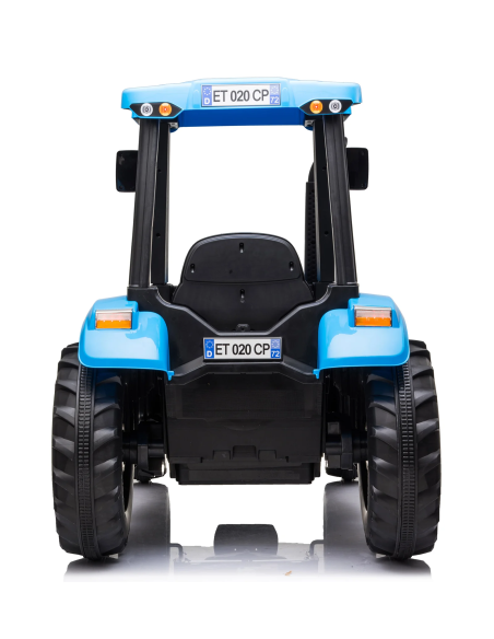 Trattore Elettrico per Bambini LT935 New Holland BIG BLU 12V Luci a LED e Suoni