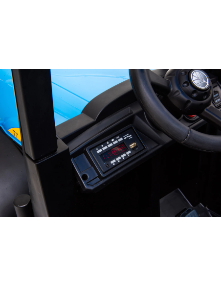 Trattore Elettrico per Bambini LT935 New Holland BIG BLU 12V Luci a LED e Suoni