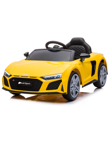 Macchina Elettrica per Bambini LT936 Audi R8 Sport 12V con Luci a LED e Suoni Giallo