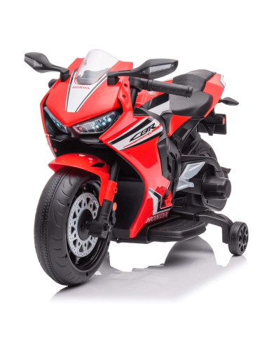 Moto Elettrica per Bambini LT942 Honda CBR 12V con Luci a LED e Suoni Rosso