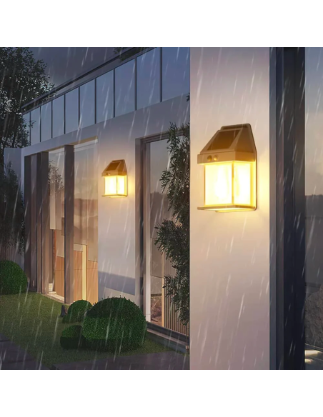 Lampada Ricarica Solare a Parete Esterno BK-888 Luce Calda Sensore di Movimento