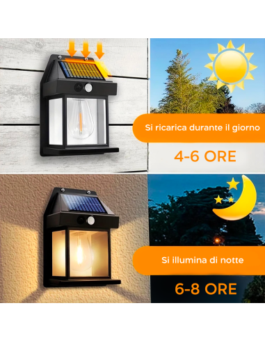 Lampada Ricarica Solare a Parete Esterno BK-888...