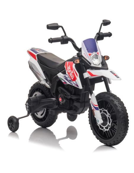 Moto Elettrica per Bambini LT944 Aprilia Motocross RX125 Luci LED e Suoni 12V