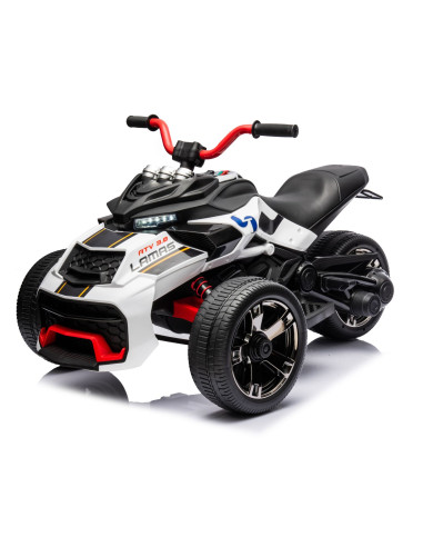 Quad Elettrico per Bambini LT946 ATV 3.0 12V a 3 Ruote Luci a LED e Suoni Bianco