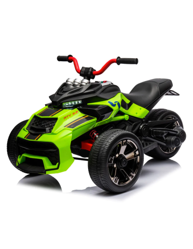 Quad Elettrico per Bambini LT946 ATV 3.0 12V a 3 Ruote Luci a LED e Suoni Verde