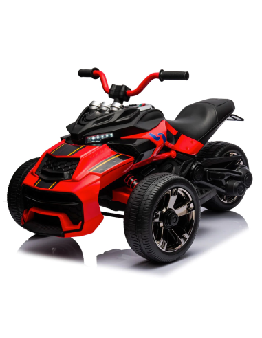 Quad Elettrico per Bambini LT946 ATV 3.0 12V a 3 Ruote Luci a LED e Suoni Rosso