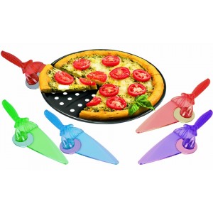 Paletta e lama  rotante taglia pizza 2 in 1 lama in accio inox TAGLIA e SERVI