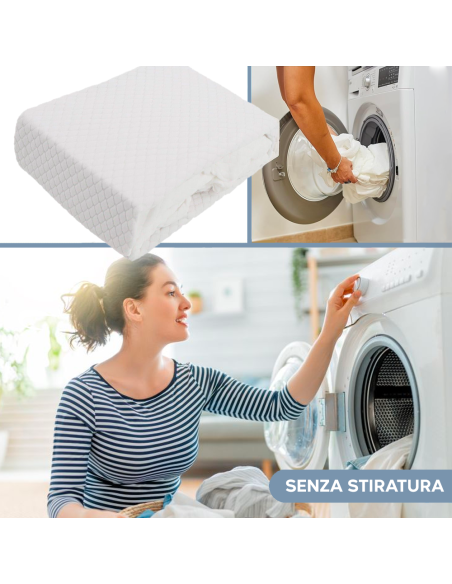 Coprimaterasso Letto Singolo in Cotone Jacquard 100x200 Traspirante Assorbente