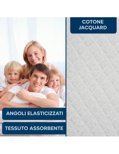 Coprimaterasso Letto Singolo in Cotone Jacquard...