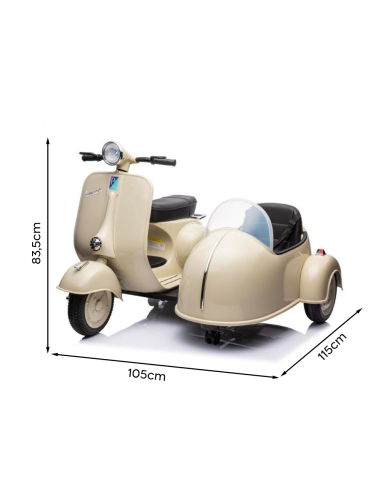Moto elettrica per Bambini LT957 Vespa Sidecar...