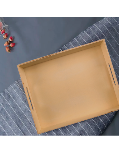 Set 3 Vassoi Legno Naturale con Manico per...