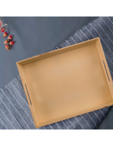 Set 3 Vassoi Legno Naturale con Manico per Decoupage Varie Misure da Dipingere