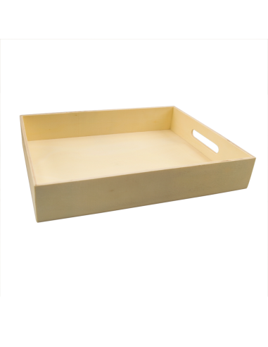 Set 3 Vassoi Legno Naturale con Manico per...