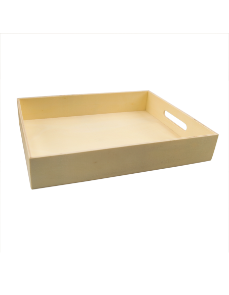 Set 3 Vassoi Legno Naturale con Manico per Decoupage Varie Misure da Dipingere