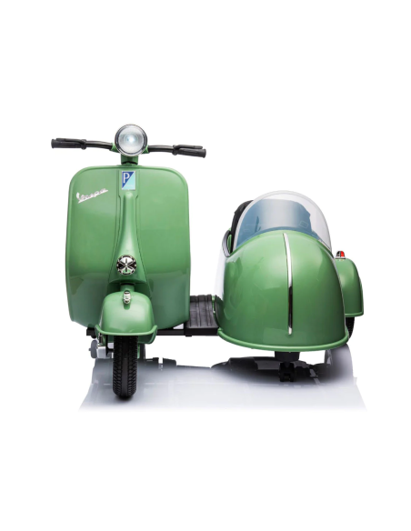 Moto elettrica per Bambini LT957 Vespa Sidecar Laterale BIG 12V Luci LED Suoni
