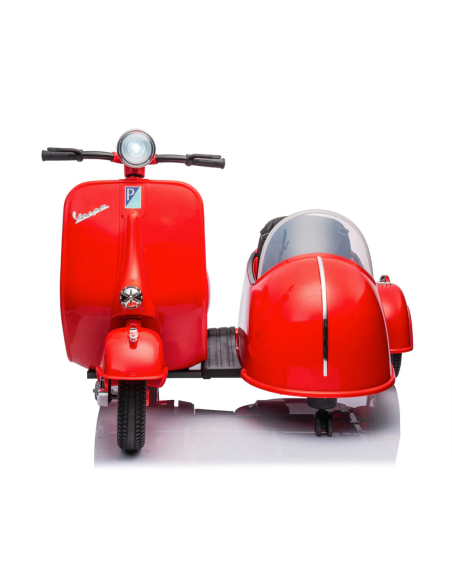 Moto elettrica per Bambini LT957 Vespa Sidecar Laterale BIG 12V Luci LED Suoni