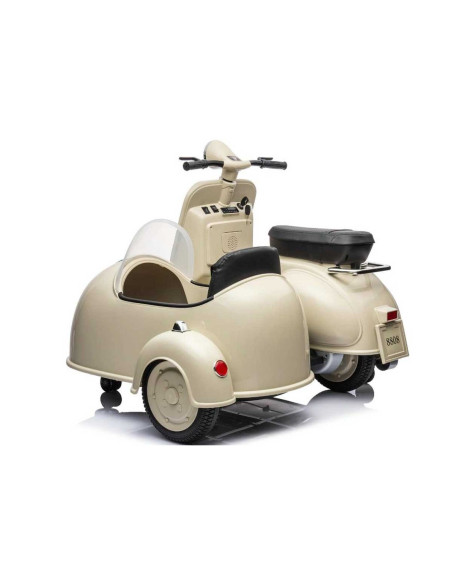 Moto elettrica per Bambini LT957 Vespa Sidecar Laterale BIG 12V Luci LED Suoni