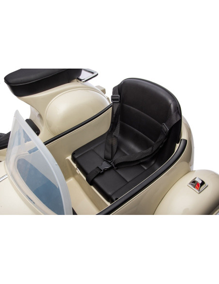 Moto elettrica per Bambini LT957 Vespa Sidecar Laterale BIG 12V Luci LED Suoni