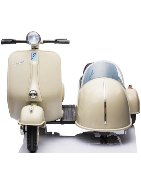 Moto elettrica per Bambini LT957 Vespa Sidecar Laterale BIG 12V Luci LED Suoni