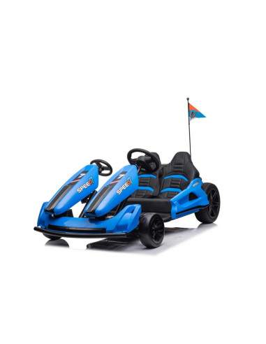 Go-Kart Elettrico per Bambini a Batterie LT951 24V Luci Suoni Tasto per Driftare Blu