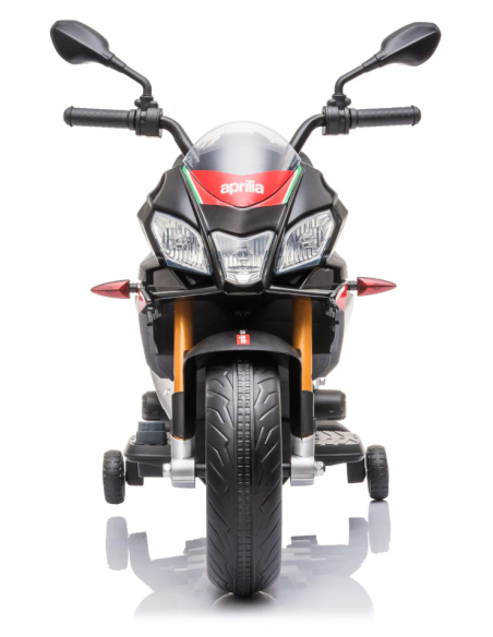 Moto Elettrica per Bambini LT922 Aprilia Tuono 12V Ruote di Supporto Luci Suoni