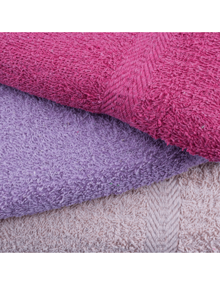 Set Asciugamani da Bagno 3 Viso + Ospite Tinta Unita Vari Colori 100% Cotone