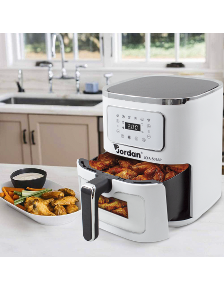 Friggitrice ad Aria 1600W JCFA-501AP Capacità 7.5 lt 200° con Vetro Trasparente