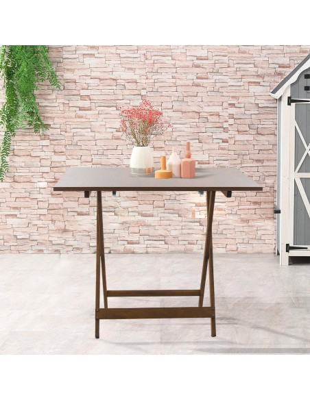 Tavolo in Legno Formica 60x90 F2011 NOCE Pieghevole Salvaspazio da Giardino
