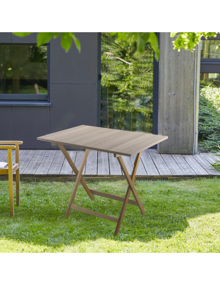Tavolo in Legno di Faggio Formica 60x90 F2166 Rovere Pieghevole da Giardino