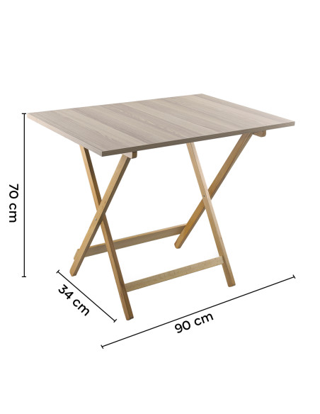 Tavolo in Legno di Faggio Formica 60x90 F2166 Rovere Pieghevole da Giardino
