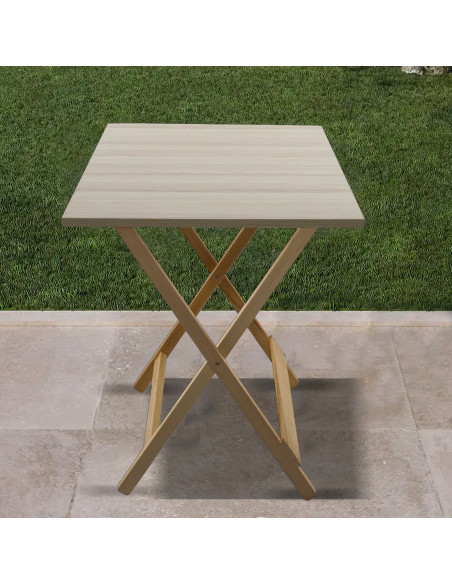 Tavolo in Legno di Faggio Formica 60x90 F2069 GRIGIO Pieghevole da Giardino