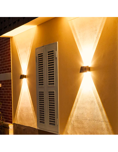 Lampada Solare 6 LED Applique da Parete Luce...