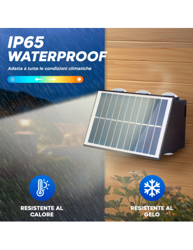 Lampada Solare 6 LED Applique da Parete Luce...