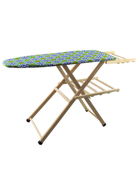 Asse da Stiro in Legno MARA Richiudibile con Supporto per Caldaia 141X82X45cm