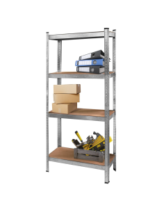 Scaffale in Metallo 4 Ripiani Portata 280Kg H173x75x30cm...