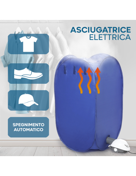 Asciugatrice Elettrica 800W Circolazione Aria Calda Portatile Pieghevole POP UP