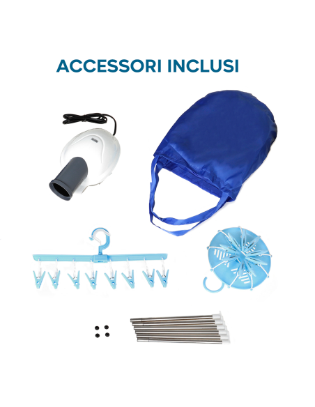 Asciugatrice Elettrica 800W Circolazione Aria Calda Portatile Pieghevole POP UP