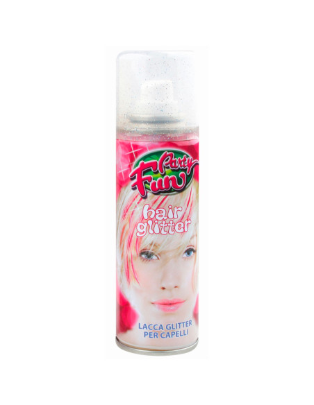 Spray Lacca Glitter Temporaneo per Capelli 125ml Brillantini Colorati per Feste