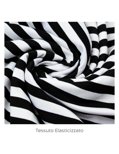 Canotta Donna a Spalline Termica Interno Felpato Fantasia a Righe Elasticizzata