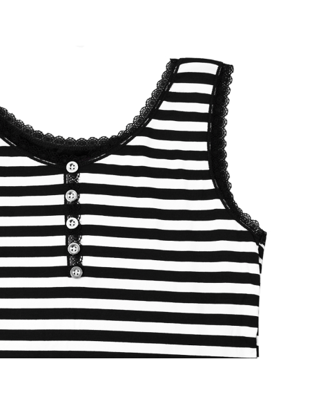 Canotta Donna Spalla Larga Termica Interno Felpato Fantasia Righe Elasticizzata