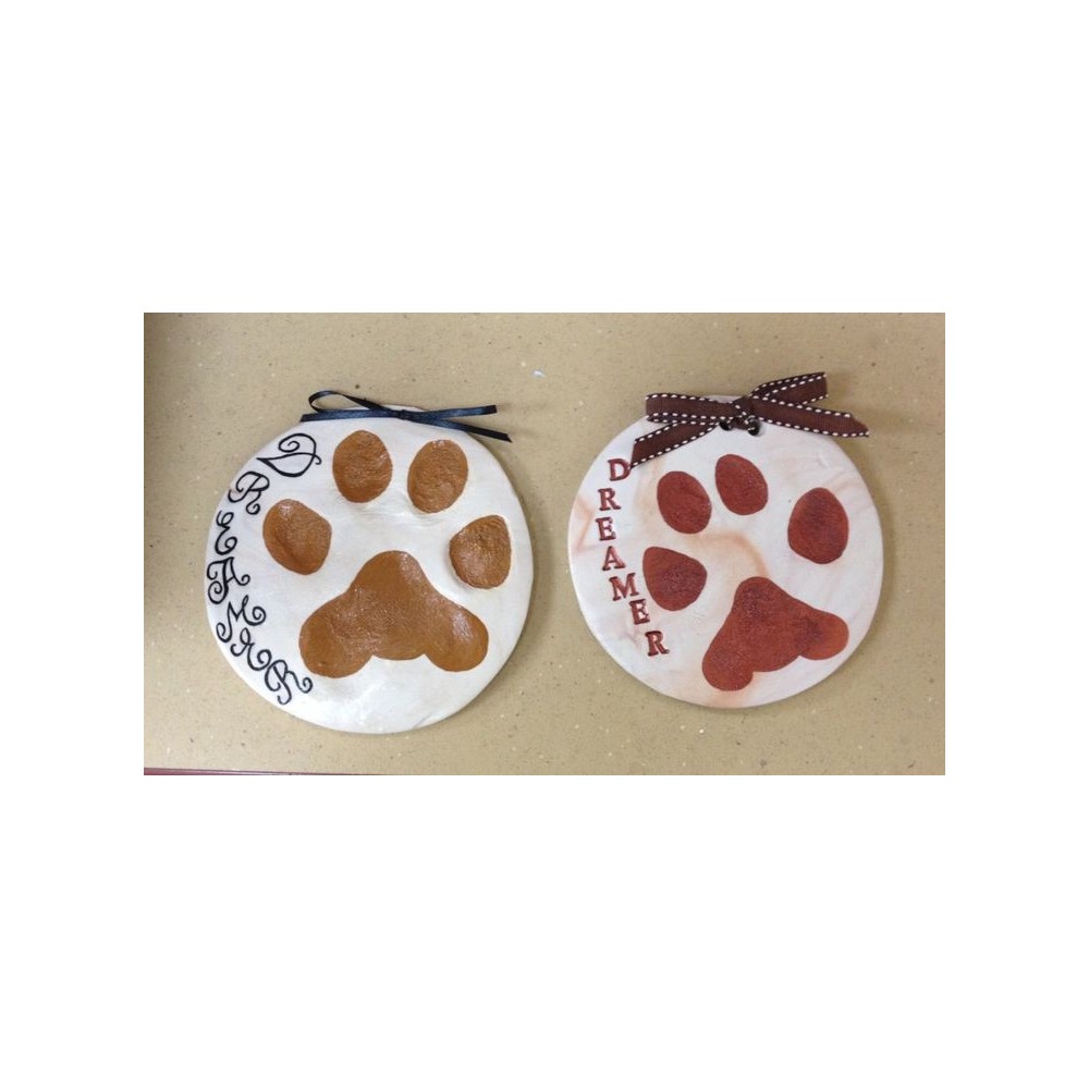 Kit per calco in gesso per ricordo impronte zampa cani e gatti