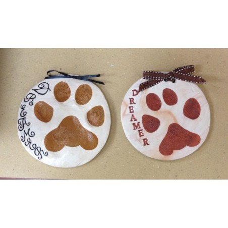 Kit per calco in gesso per ricordo impronte zampa cani e gatti