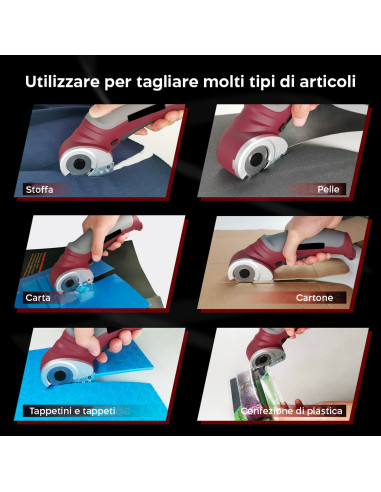Taglierino Elettrico Cordless 4.2V per Tessuti...