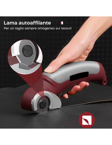 Taglierino Elettrico Cordless 4.2V per Tessuti Ricaricabile Batteria e Valigetta