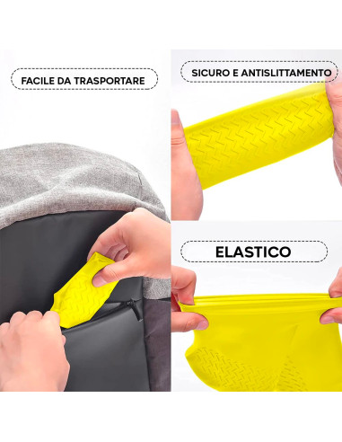 Coppia Copriscarpe in Silicone Impermeabile...