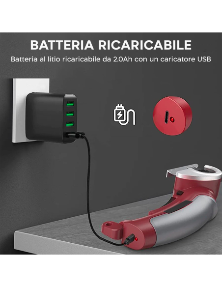 Taglierino Elettrico Cordless 4.2V per Tessuti Ricaricabile Batteria e Valigetta